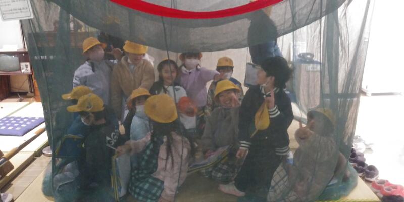 蚊帳に入ってみました！