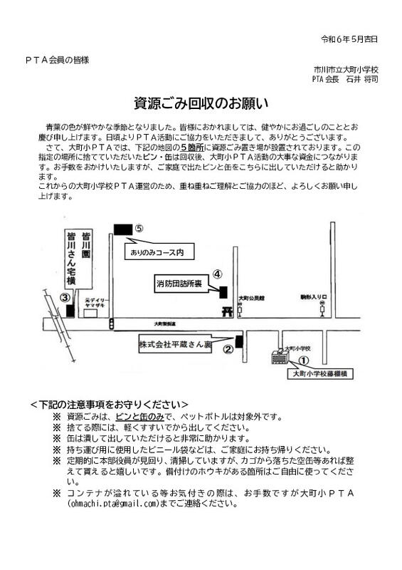 資源ごみ回収のお願い